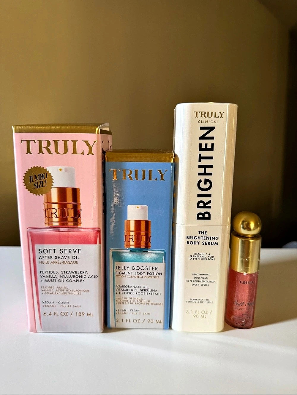TRULY Soft Serve After Shave Oil & Body Serum (retail) over $60 everything is ne